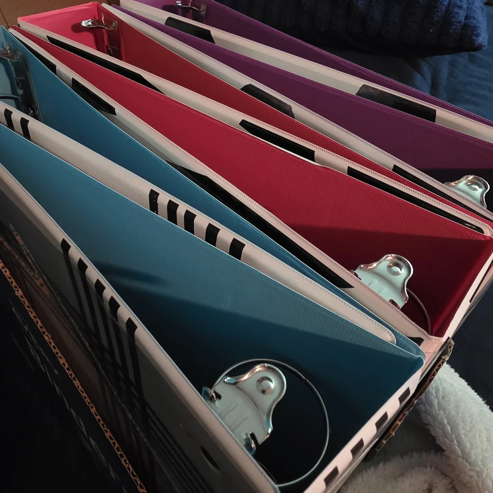 2 Avery Durable 1.5 Inch Binders - Blue, Pink, Purple, White